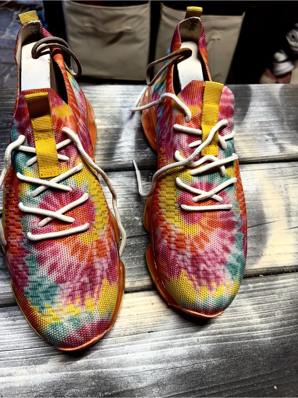 Women’s Tie-Dye Knit Sneakers - Yellow & Multicolor